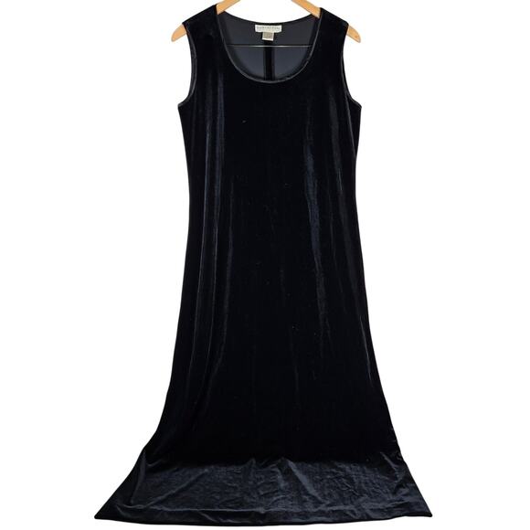 Vintage Doncaster Black‎ Velvet Sleeveless Maxi Dress 8 - Picture 1 of 7